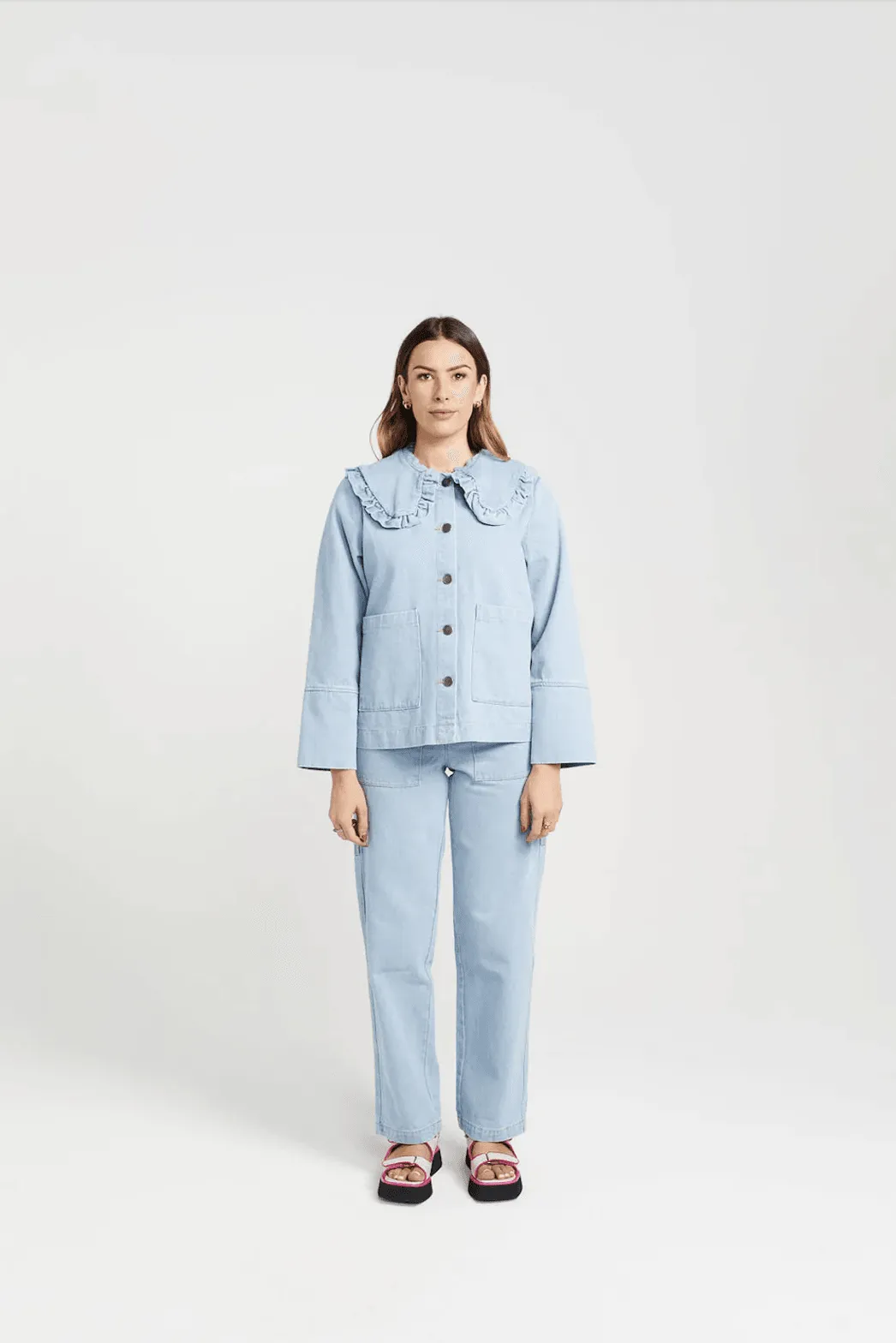 THING THING Embark Denim Shacket - Stone Wash Denim