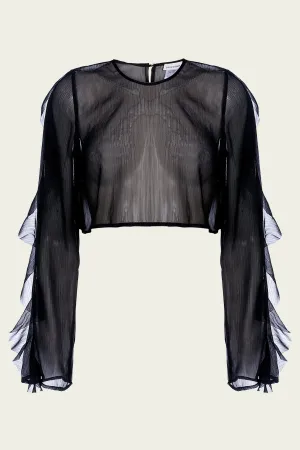 Thoma Cropped Shirt in Black