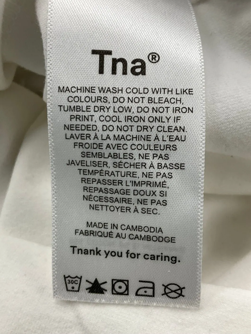 Tna White Cropped Tee UK S