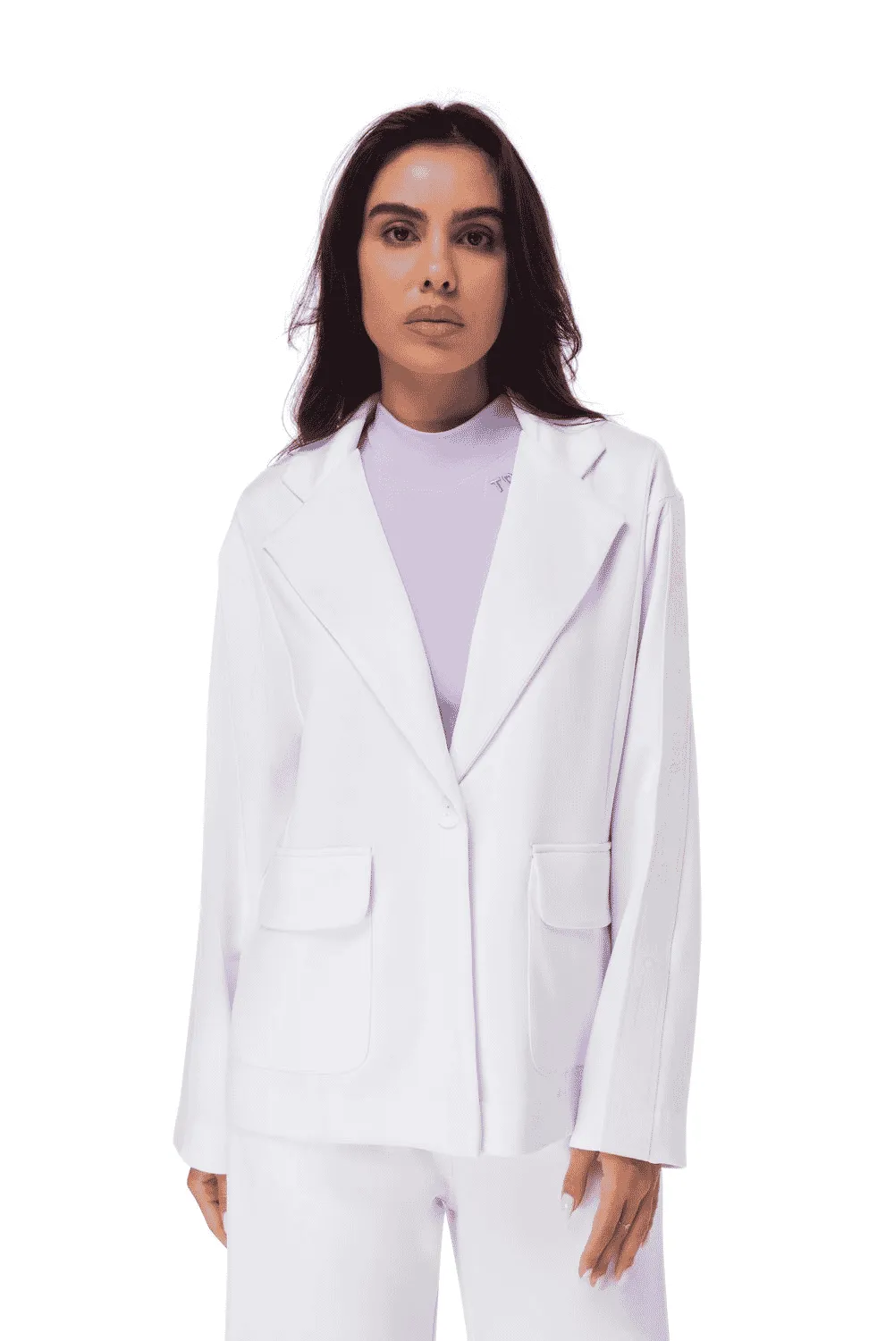 TRIBE OF 6 AISHA RECYCLED OVERSIZED STRETCH BLAZER WITH TAPE DETAIL