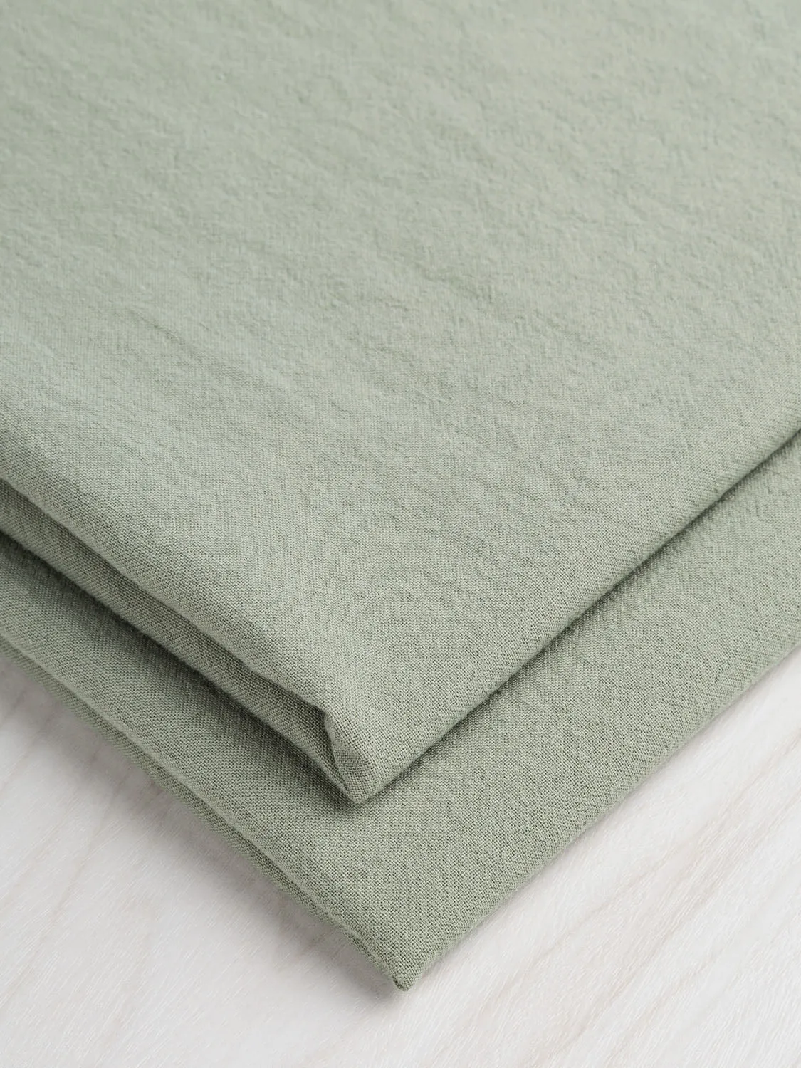 Tumbled Non Stretch Cotton - Sage