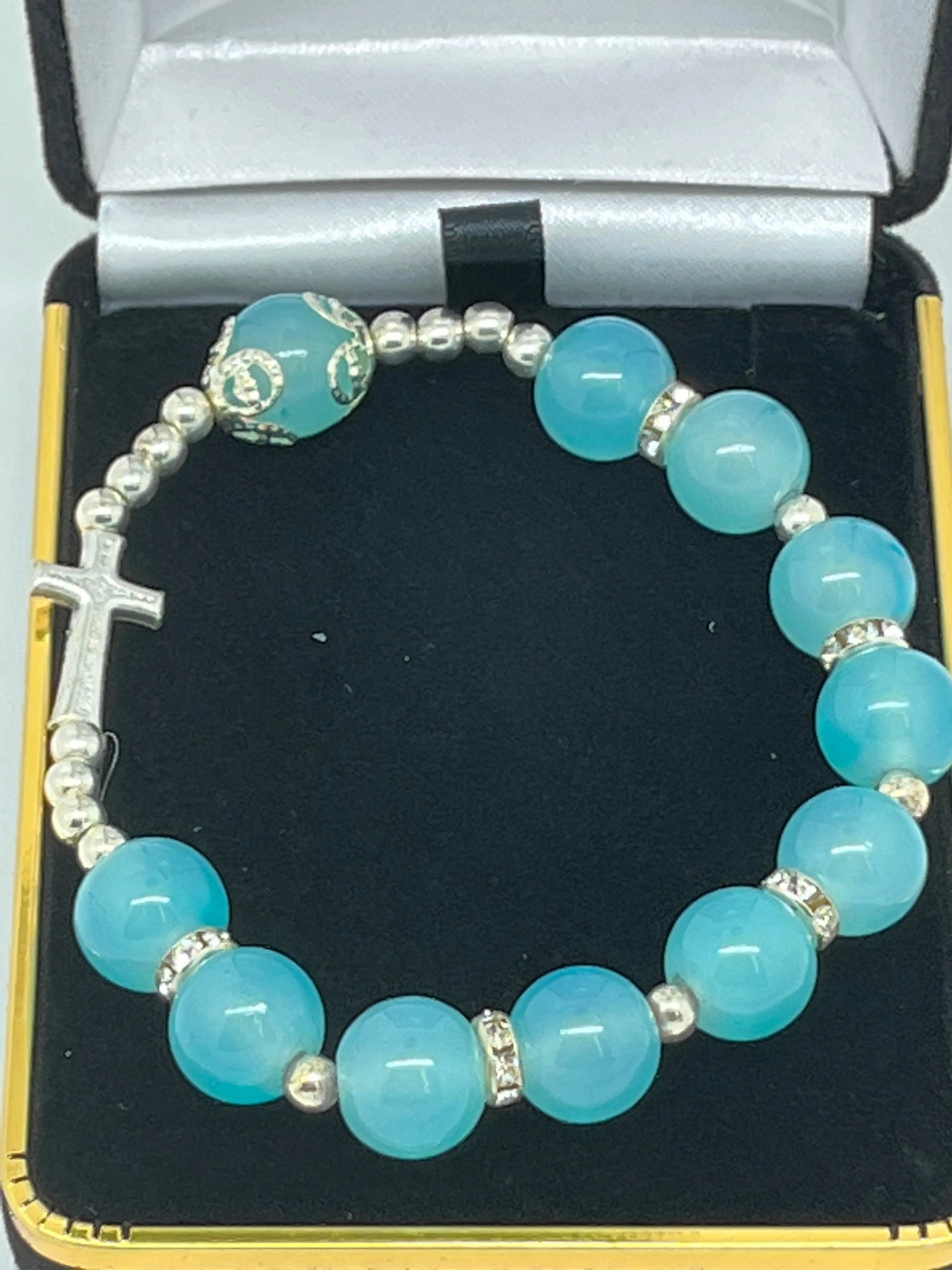 Turquoise Cross Stretch Bracelet