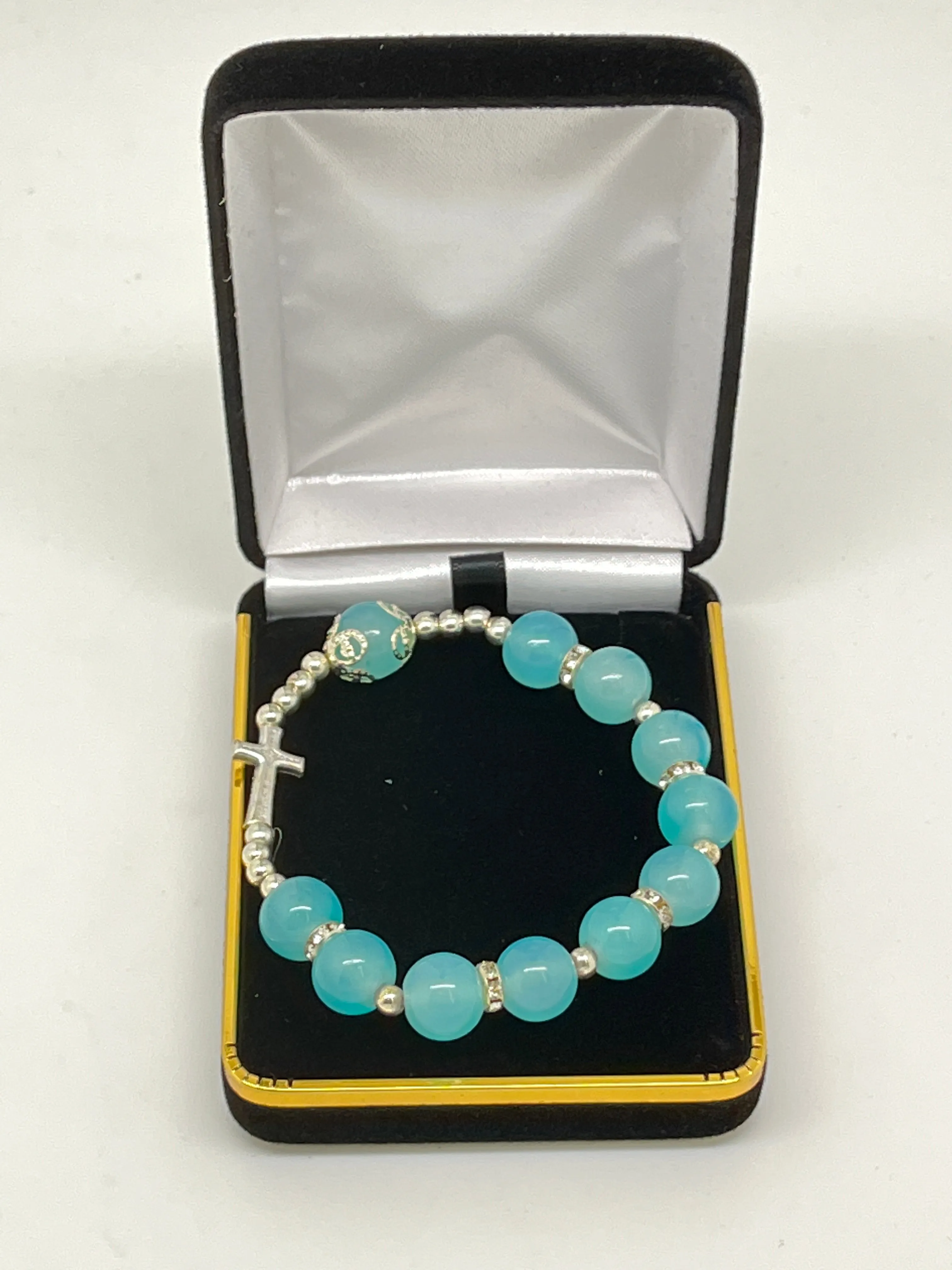Turquoise Cross Stretch Bracelet