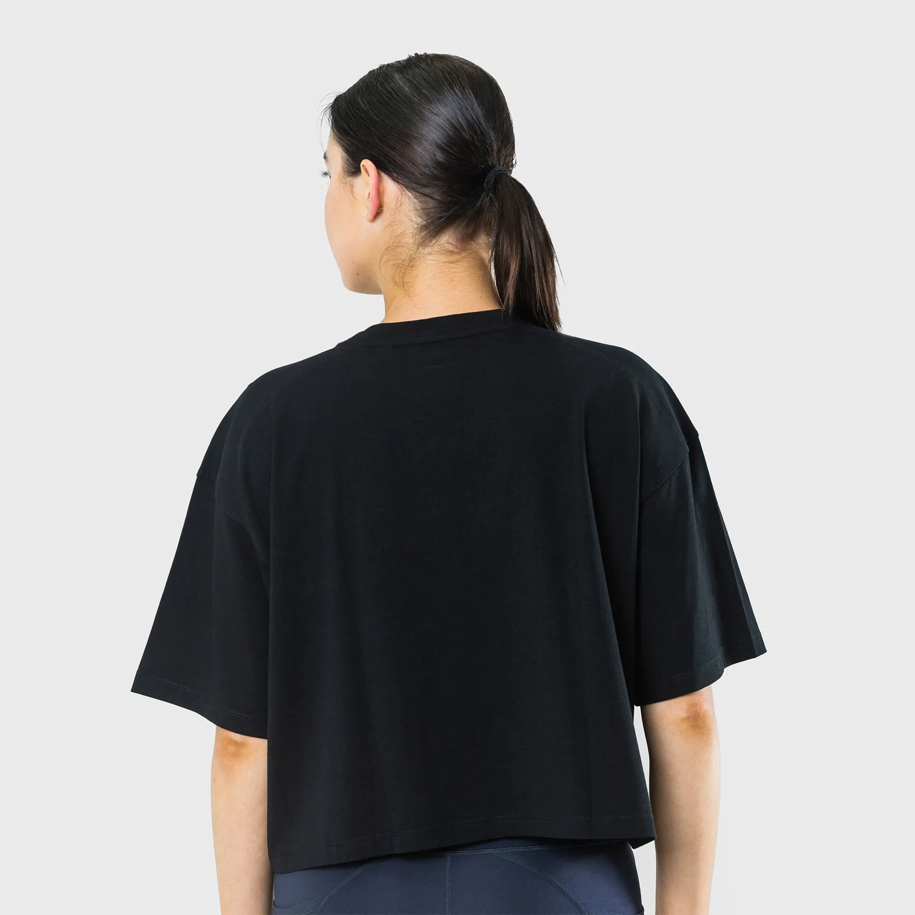 TWL - WOMEN'S OVERSIZED CROPPED T-SHIRT - TRIPLE BLACK