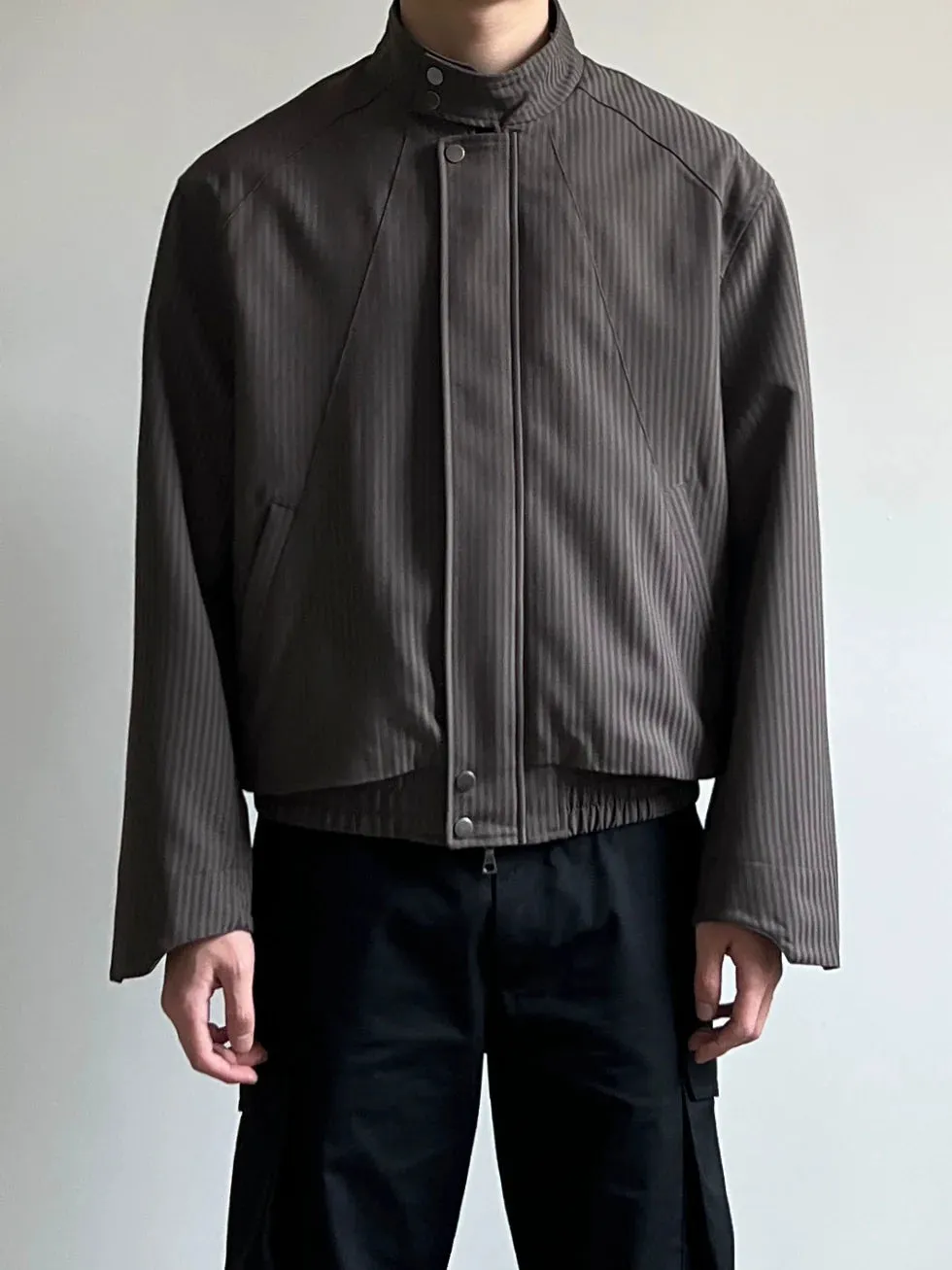 Two-Tone High Neck Jacket
