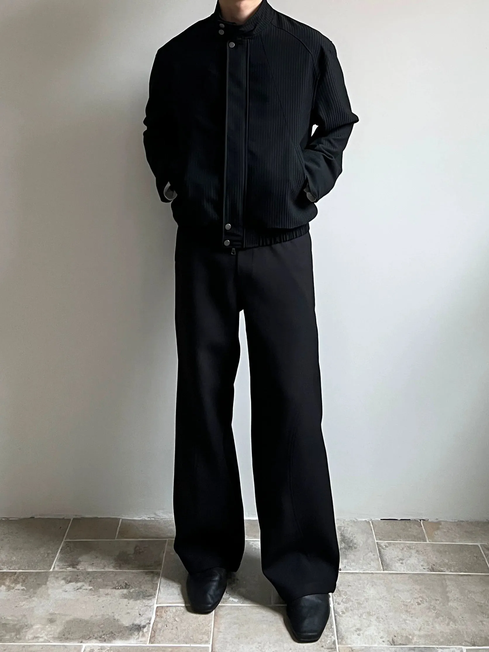 Two-Tone High Neck Jacket