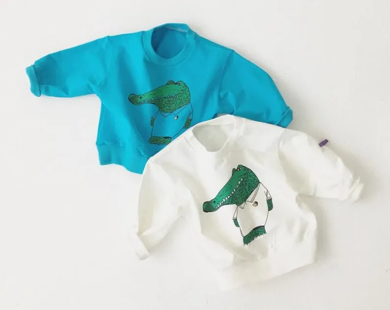 Unisex Funny Crocodile Cartoon Baby Sweater 7M-24M