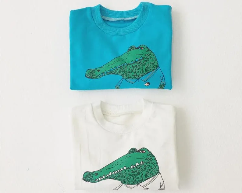 Unisex Funny Crocodile Cartoon Baby Sweater 7M-24M