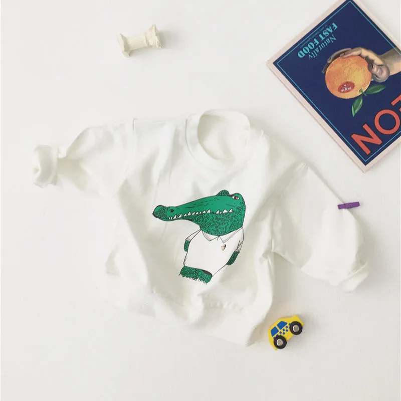 Unisex Funny Crocodile Cartoon Baby Sweater 7M-24M