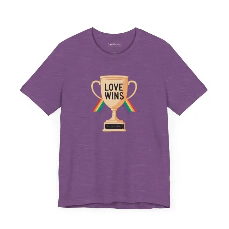 Unisex Jersey Tee Love Wins High Quality Print