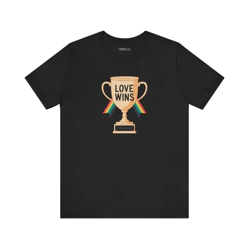 Unisex Jersey Tee Love Wins High Quality Print