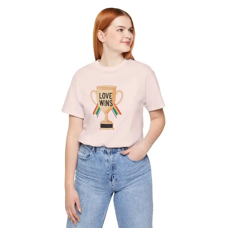 Unisex Jersey Tee Love Wins High Quality Print