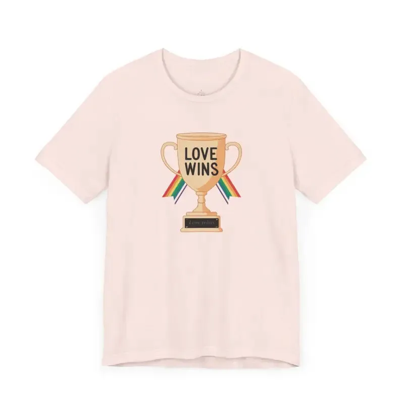 Unisex Jersey Tee Love Wins High Quality Print
