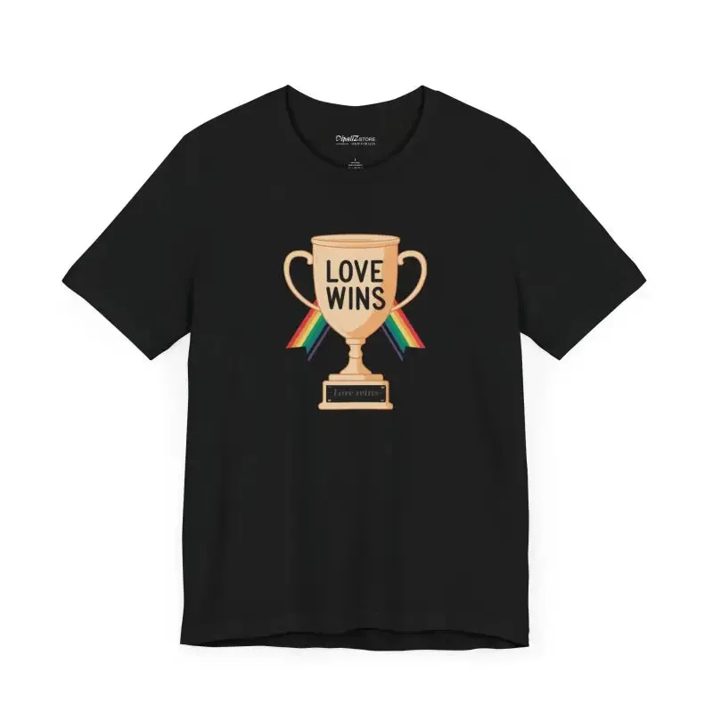 Unisex Jersey Tee Love Wins High Quality Print