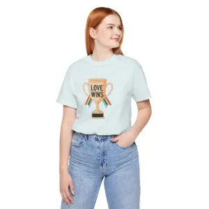 Unisex Jersey Tee Love Wins High Quality Print