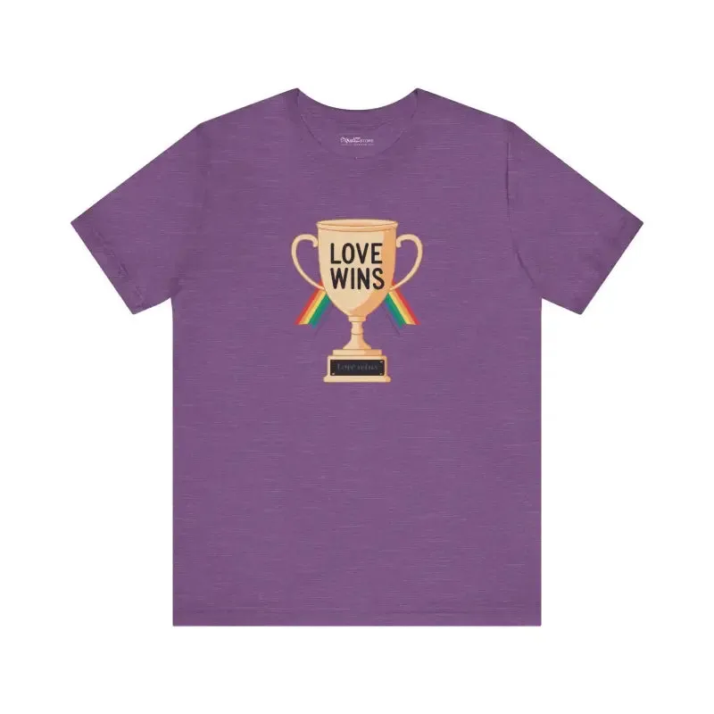 Unisex Jersey Tee Love Wins High Quality Print