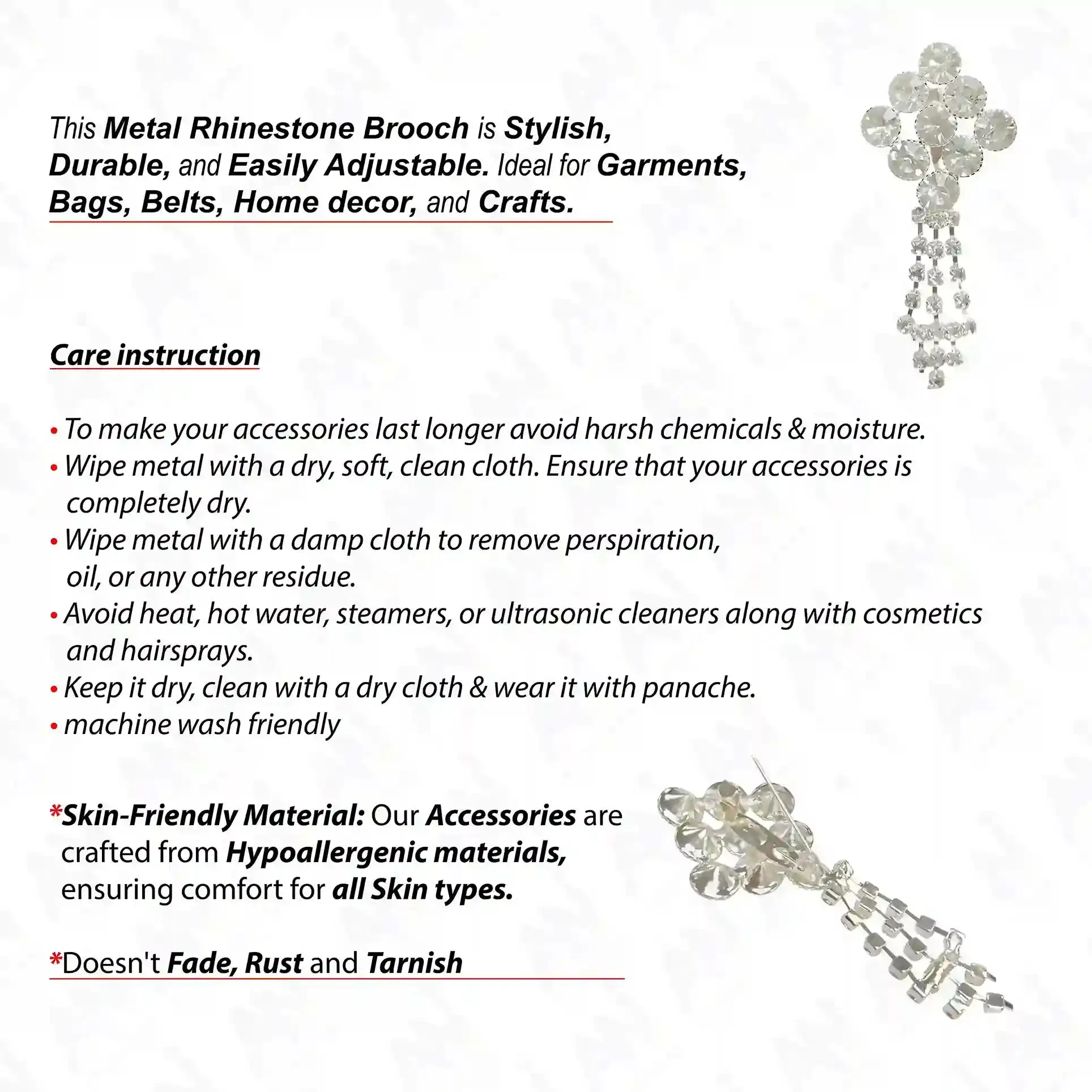 Unisex Rhinestone Brooch for Fashion