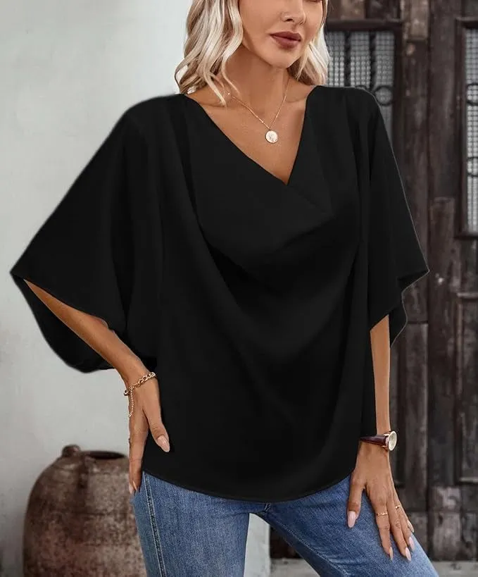 Valencia™ - Draped Elegance Blouse