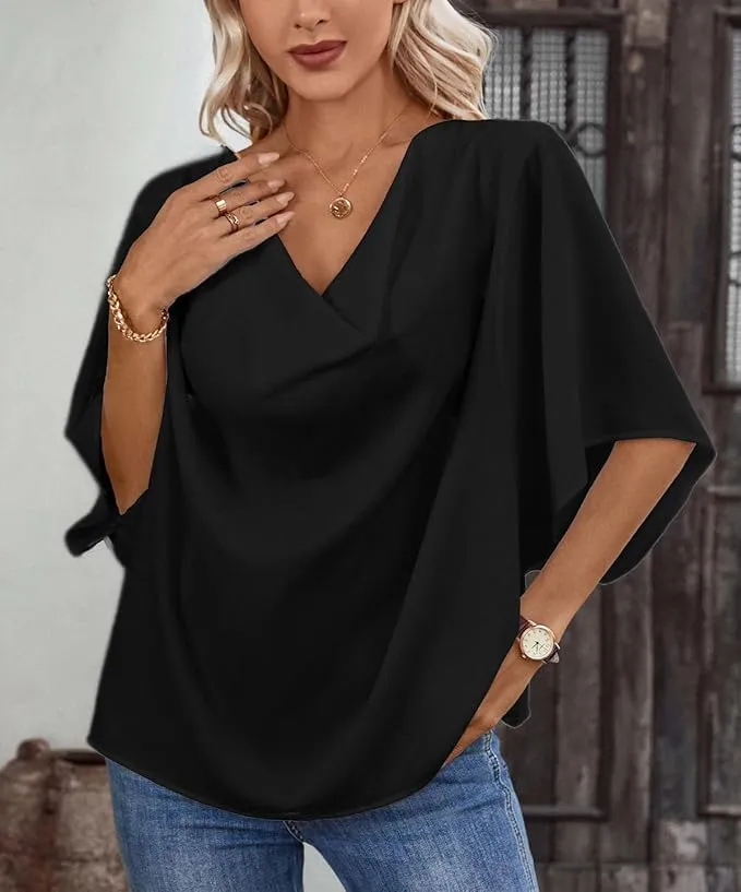 Valencia™ - Draped Elegance Blouse