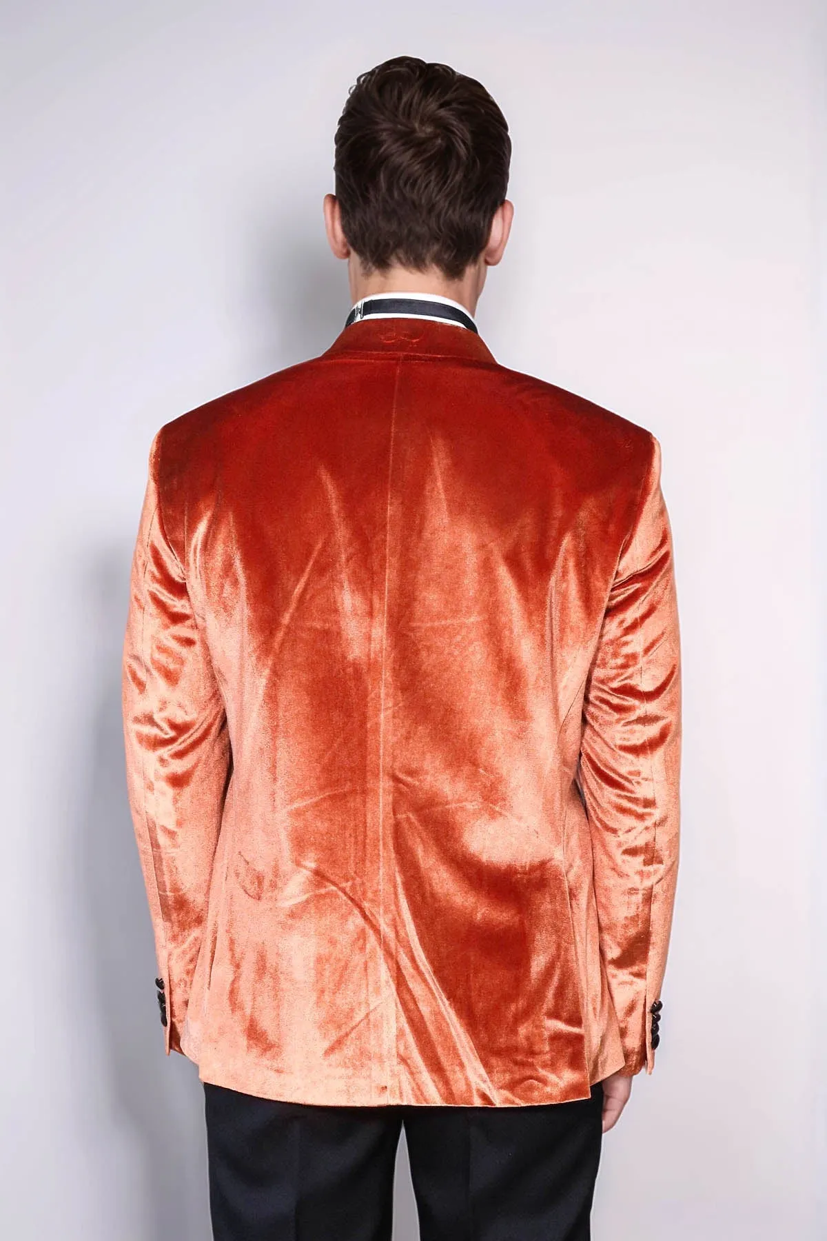 Velvet Slim Fit Single Button Tan Men Prom Blazer