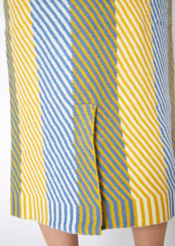 Vibrant Stripes Knit Midi Skirt