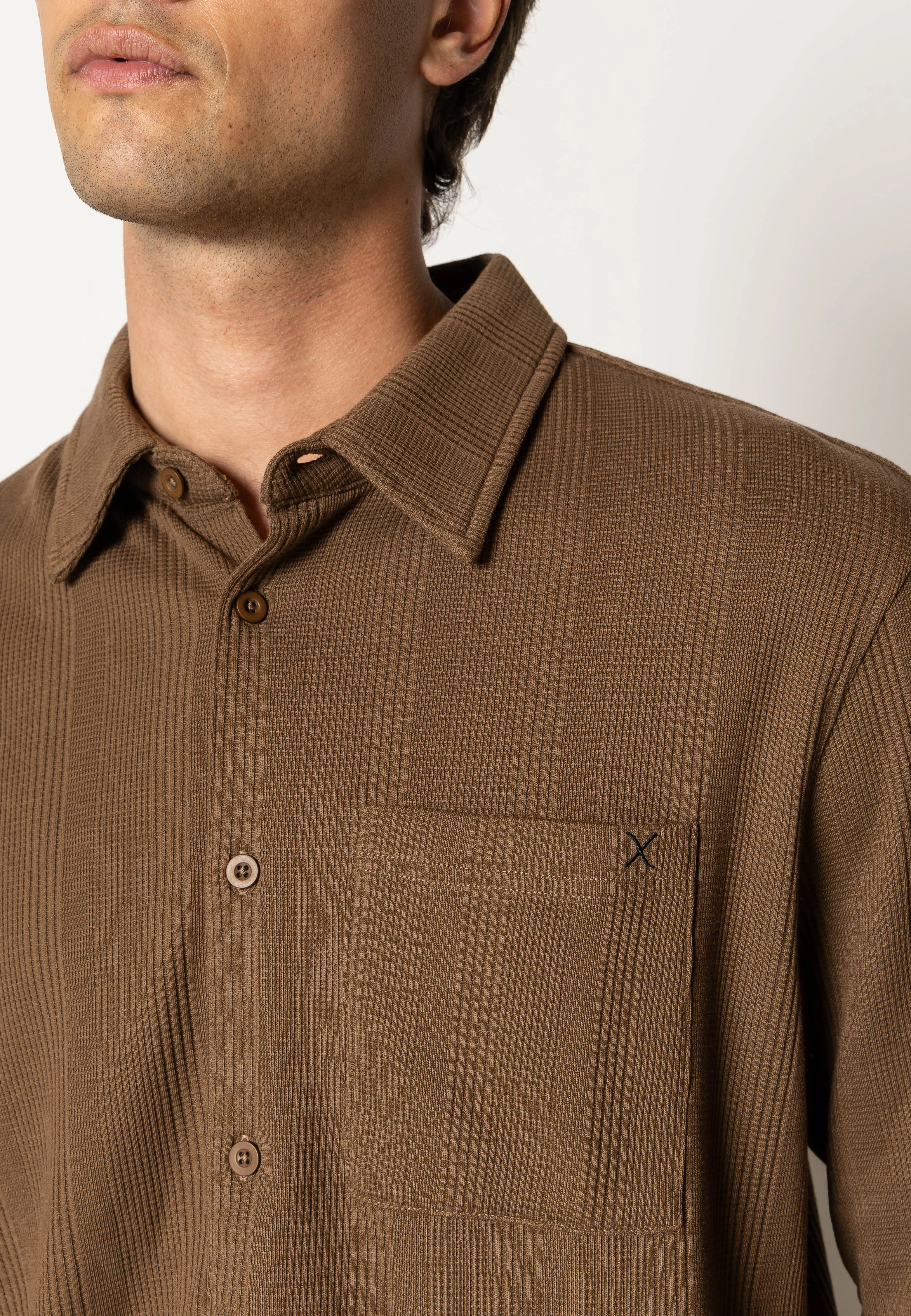 Viggo structured shirt - Brun