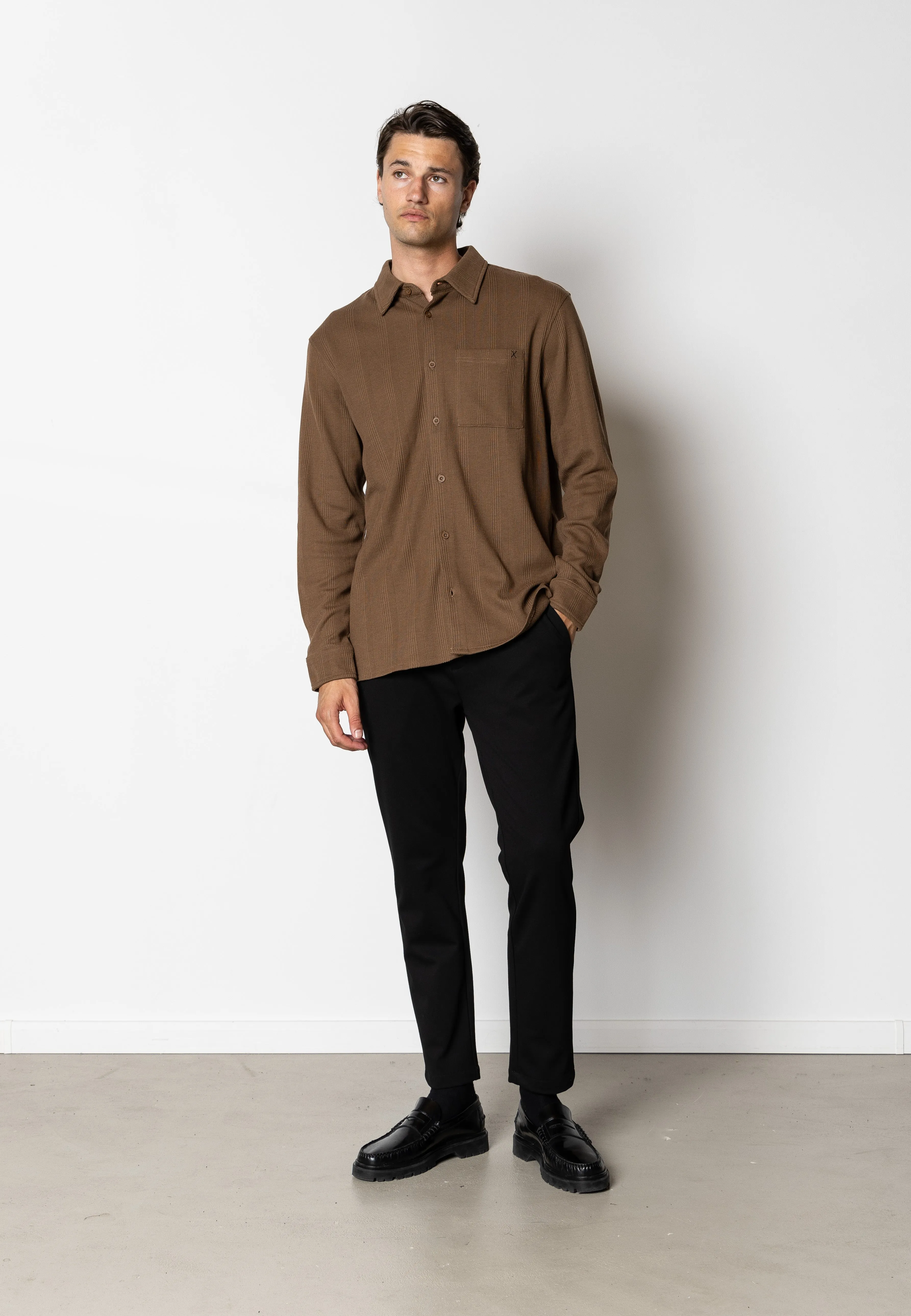 Viggo structured shirt - Brun
