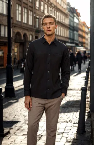 Viggo structured shirt - Sort