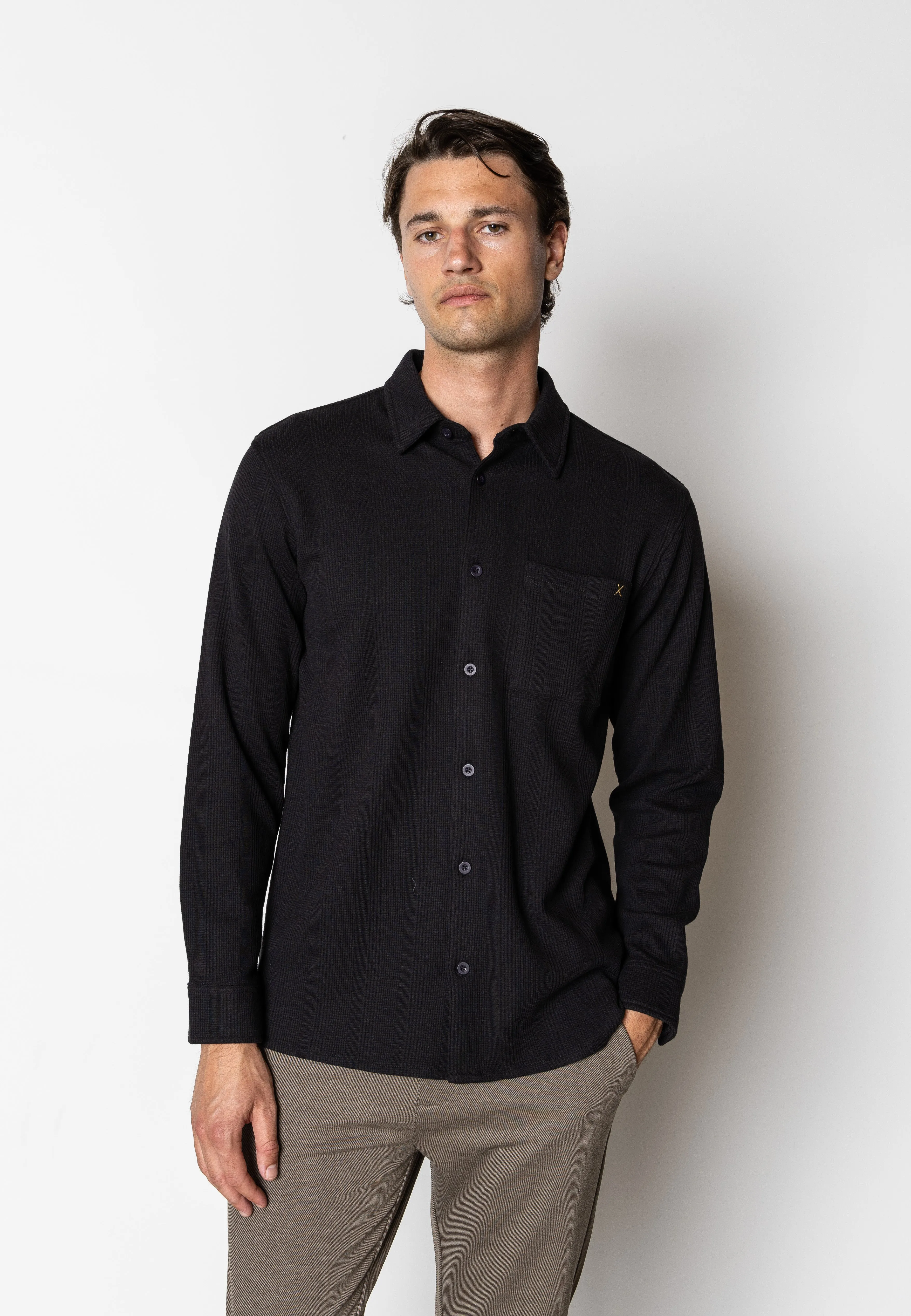 Viggo structured shirt - Sort