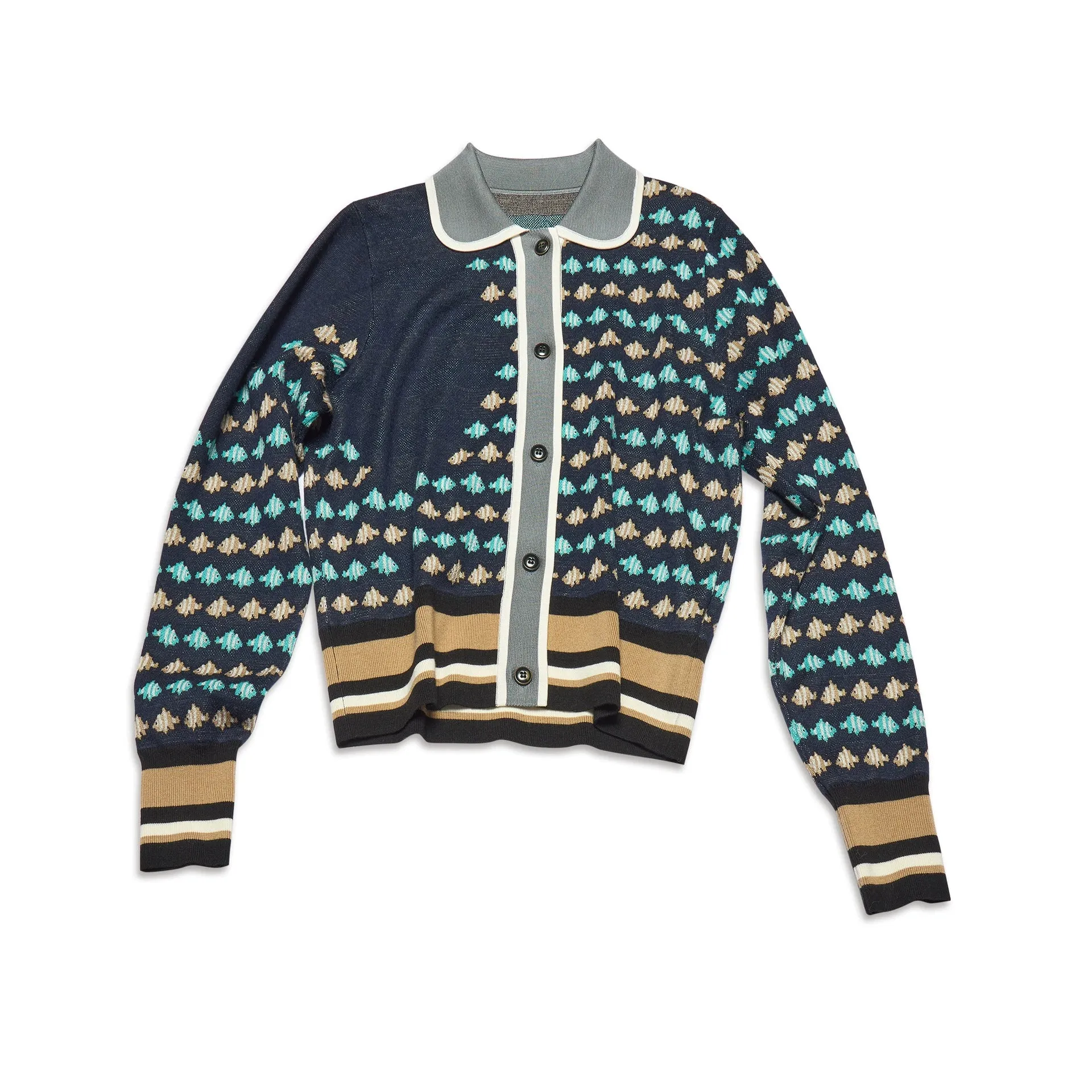 Vintage Goldfish Jacquard Cardigan