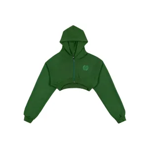 Vitals Cropped Zip in Emerald