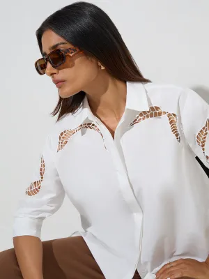 Wardrobe Ivory Cutout-Detailed Shirt