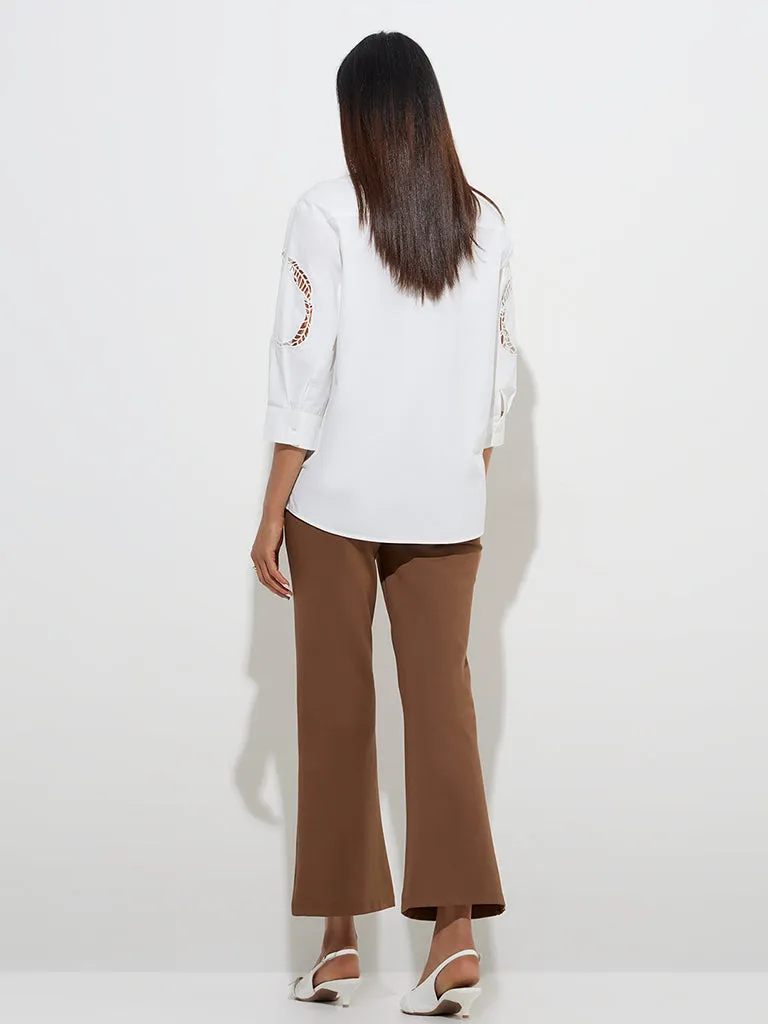 Wardrobe Ivory Cutout-Detailed Shirt