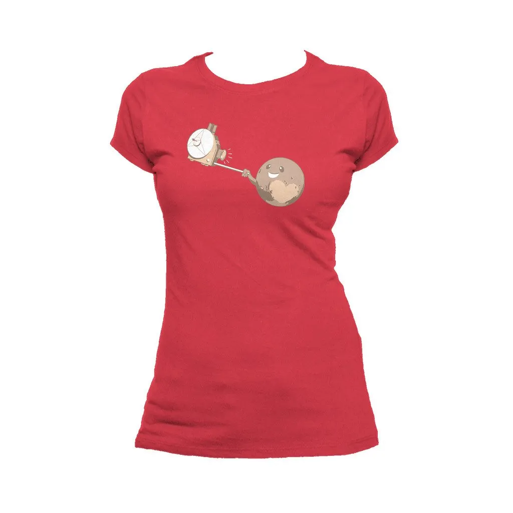 Weird Science Pluto Selfie Official Women's T-shirt (Red)