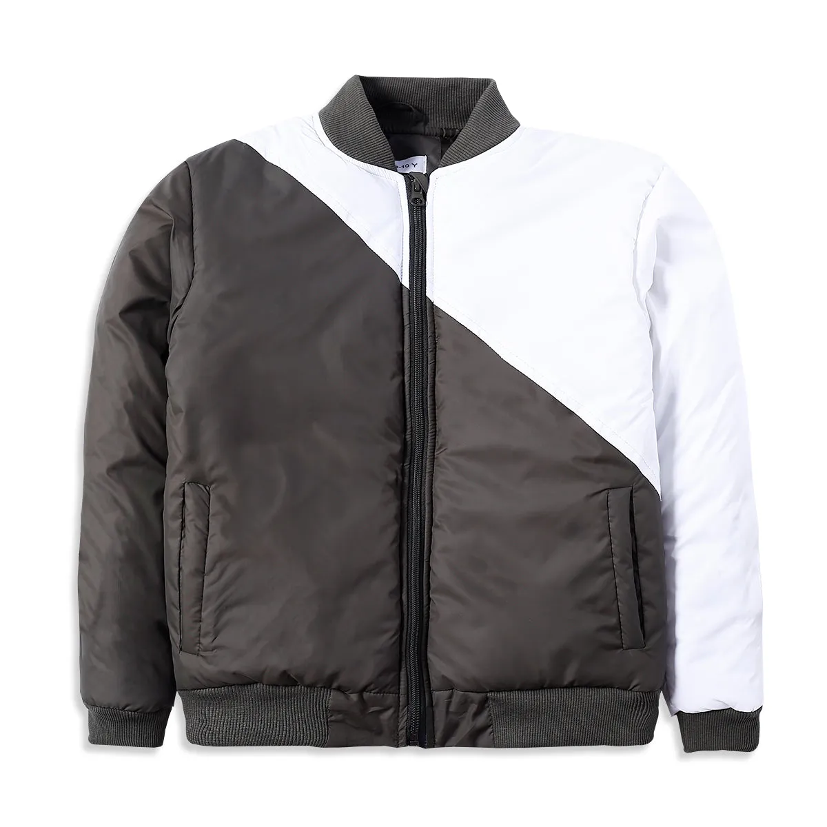 White & Olive Green Puffer Jacket