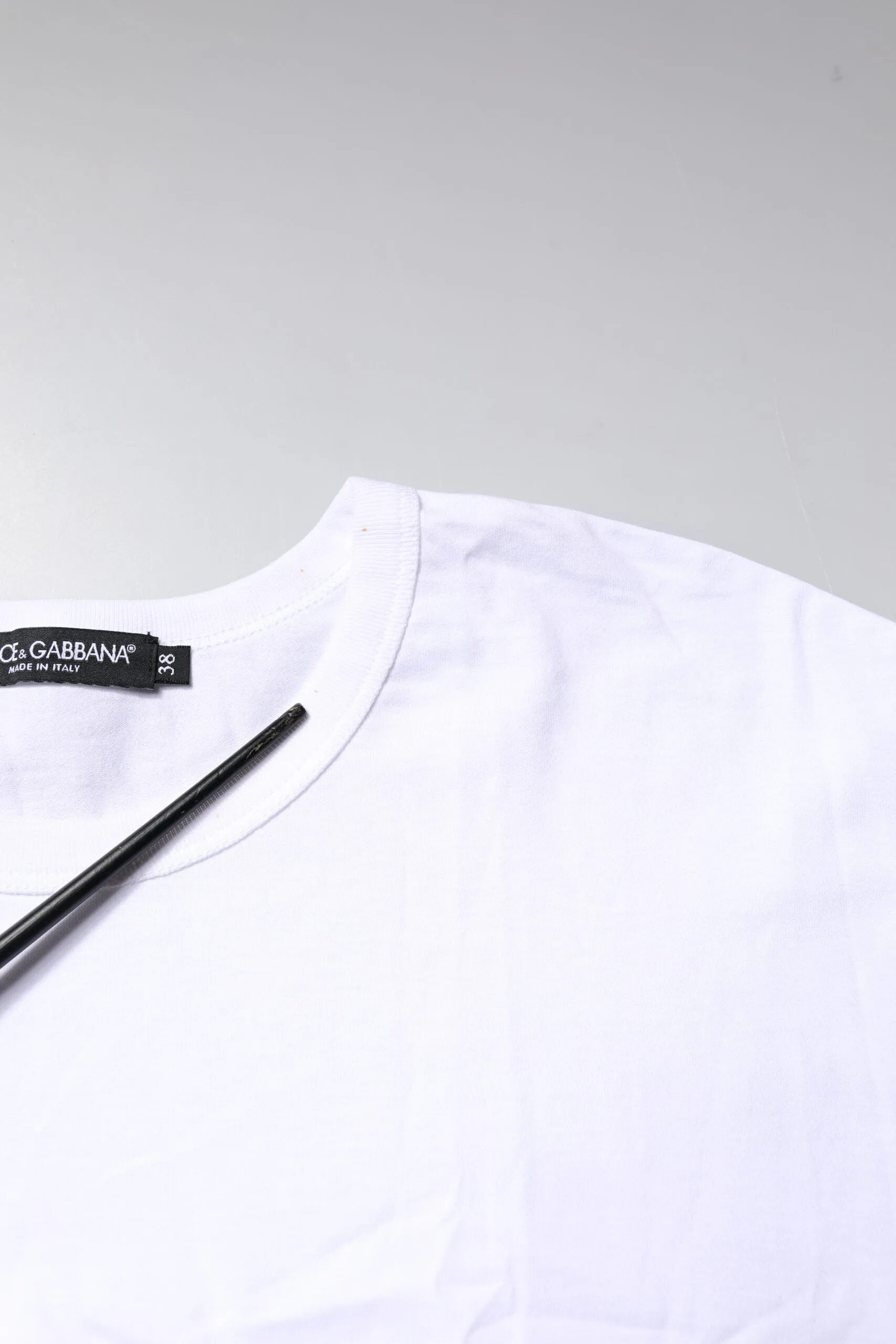 White Cotton Crew Neck Cropped Top T-shirt
