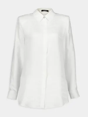 White Jacquard Long-Sleeve Shirt