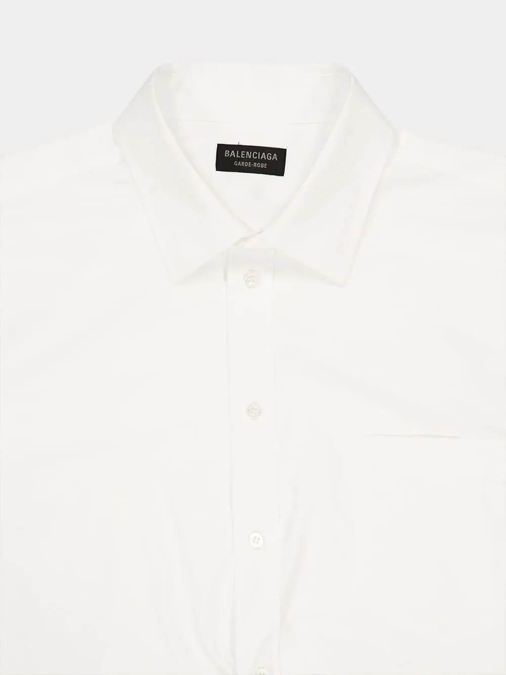 White Long-Sleeved Cotton Shirt