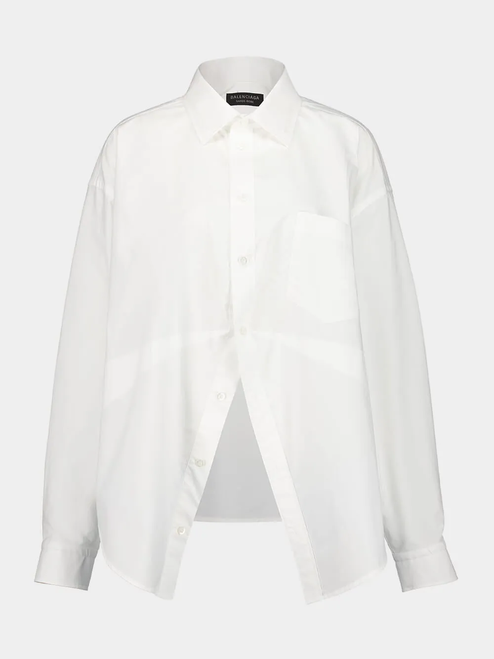 White Long-Sleeved Cotton Shirt