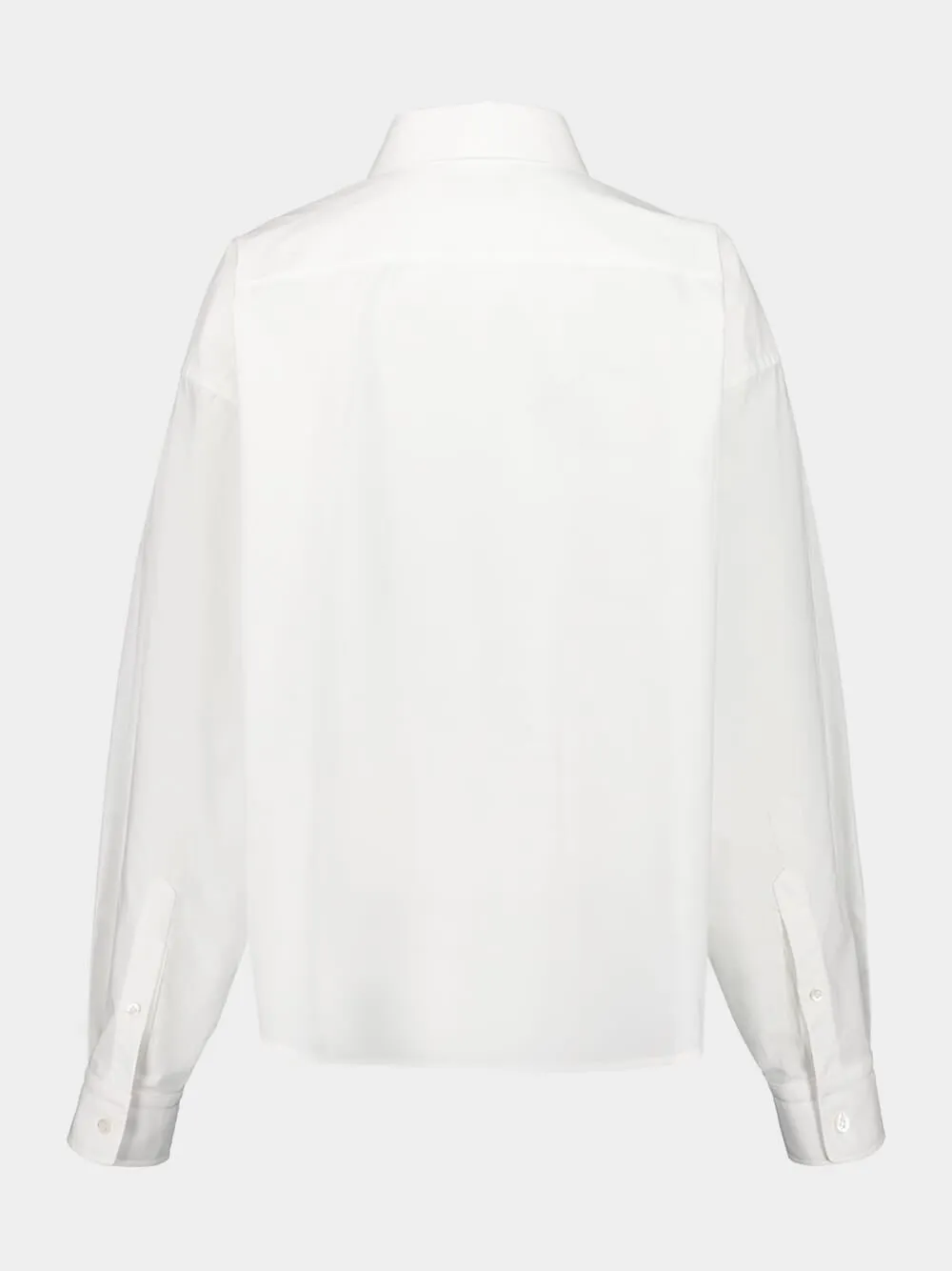 White Long-Sleeved Cotton Shirt