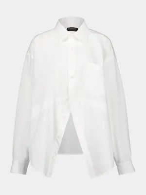 White Long-Sleeved Cotton Shirt