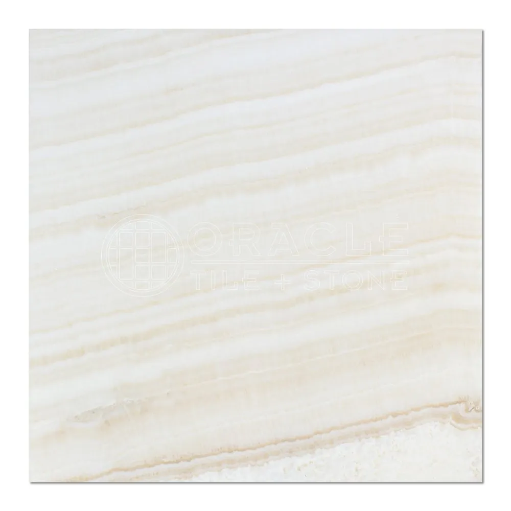 White Onyx (Bianco Fantastico) 18 X 18 Field Tile, Vein-Cut, Polished (Lot of 100 pcs. (225 sq. ft.))