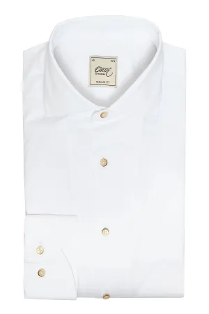 White regular fit one-piece collar shirt