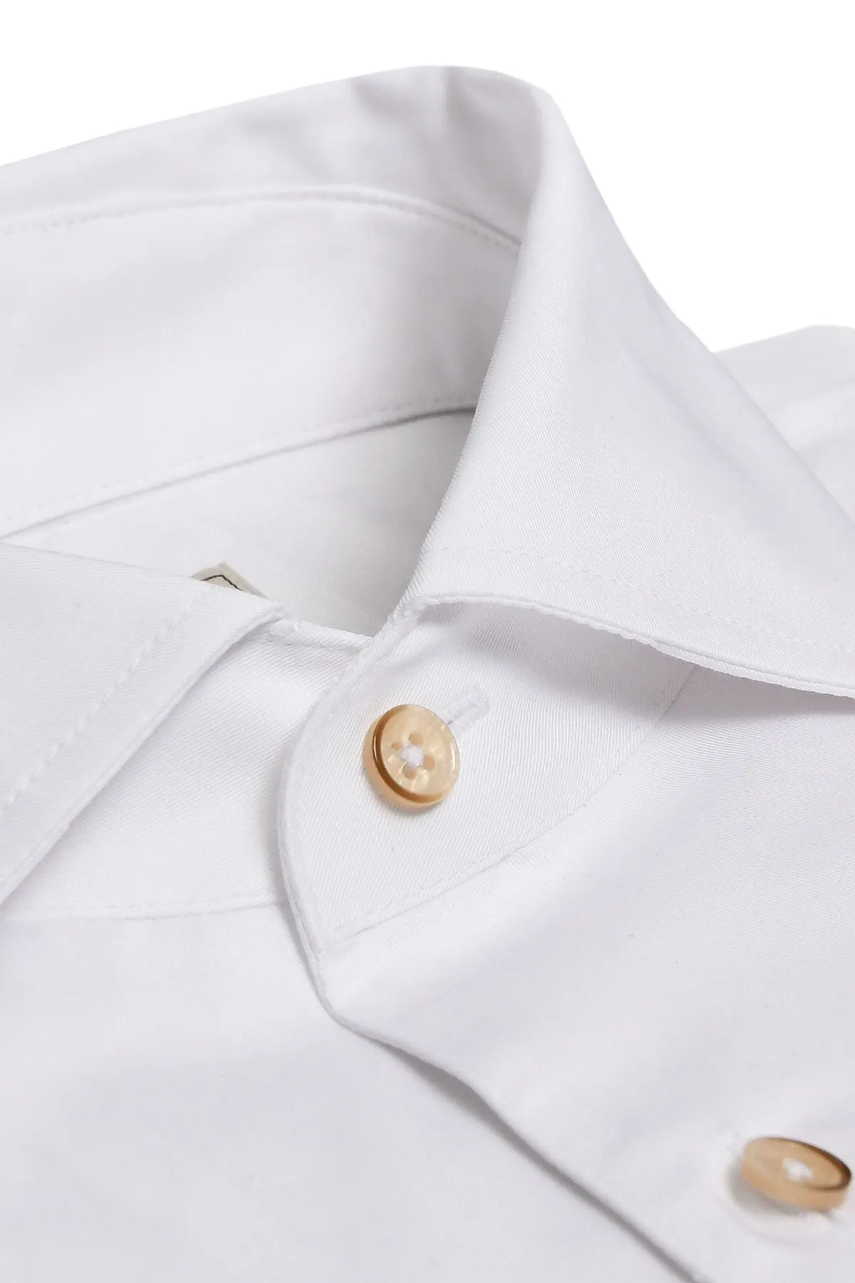 White regular fit one-piece collar shirt