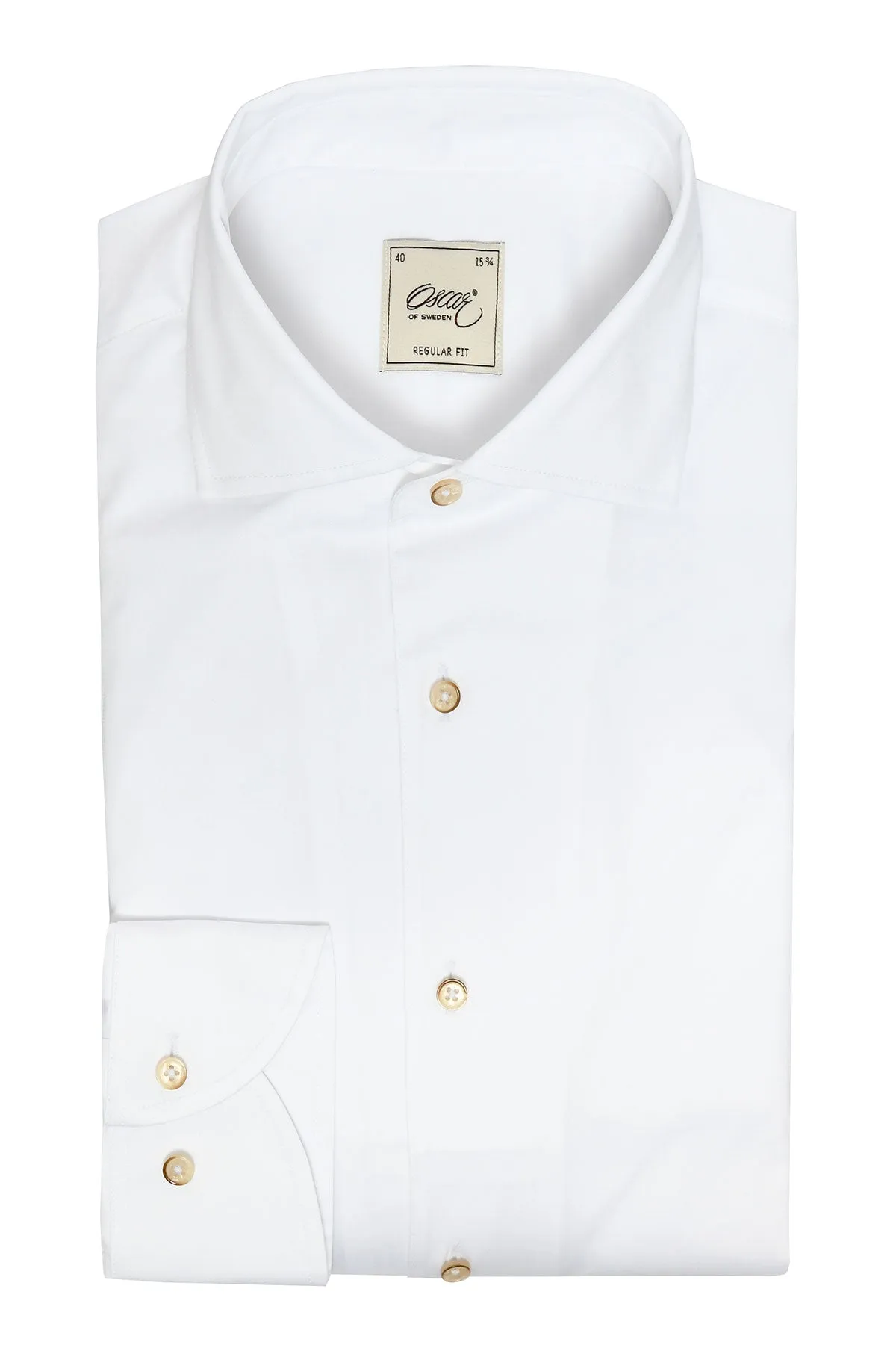 White regular fit one-piece collar shirt