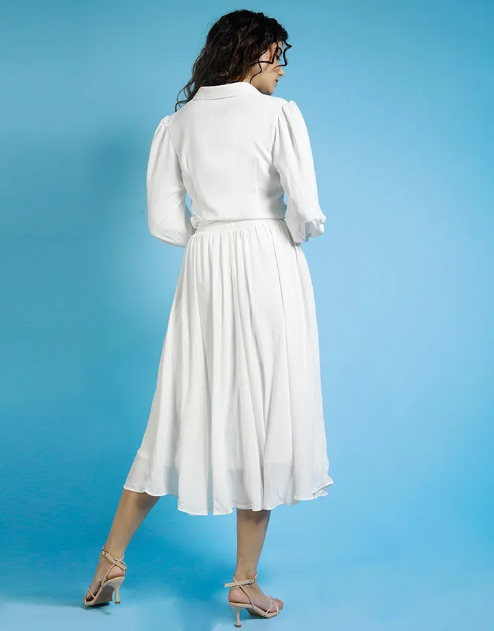 White Skirt with Tie Up Detail