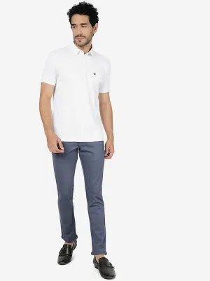 White Solid Slim Fit Polo T-Shirt | JadeBlue
