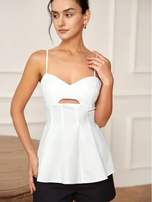White Strappy Cutout Top