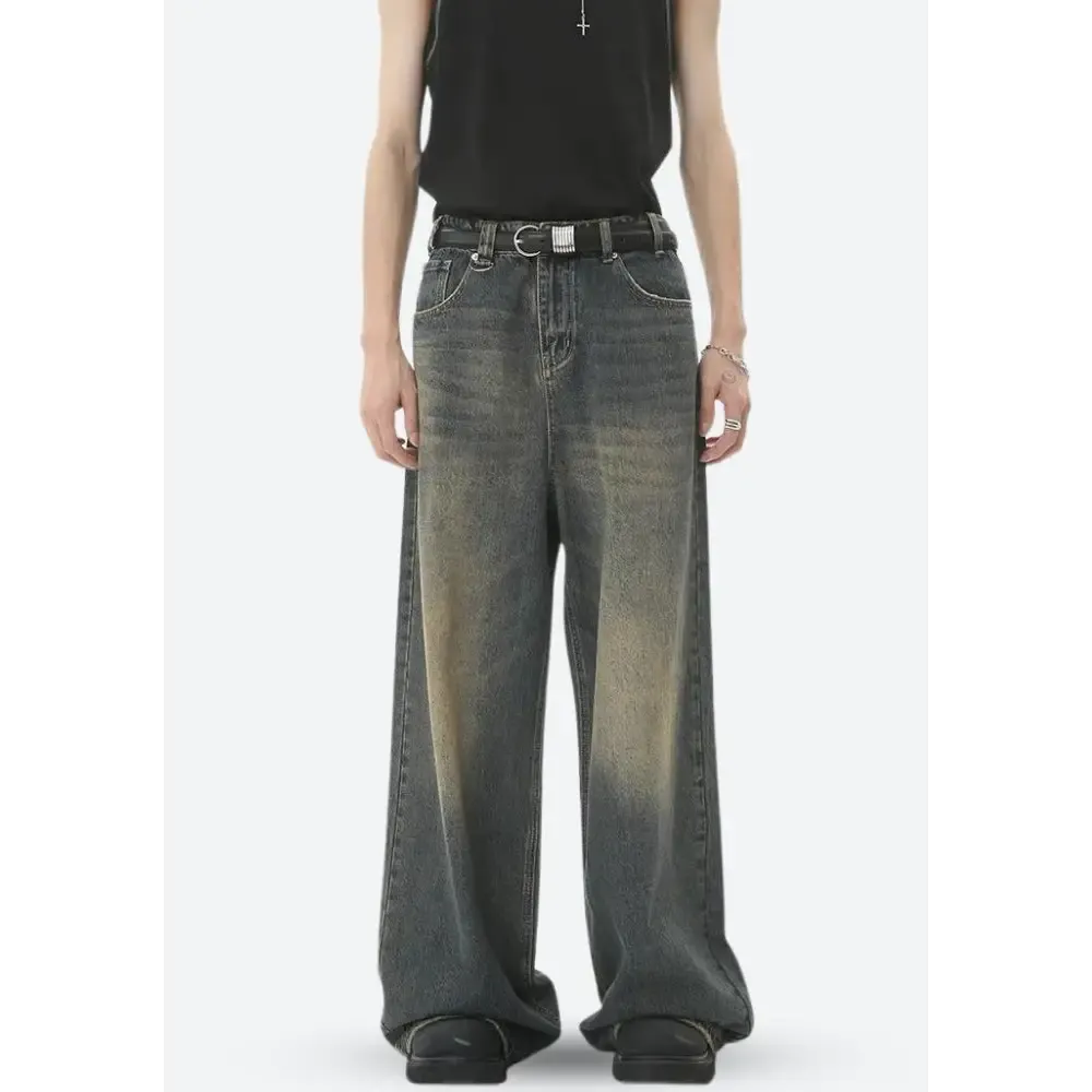 Wide Leg Denim Trousers for a Y2K Grunge Inspired Look