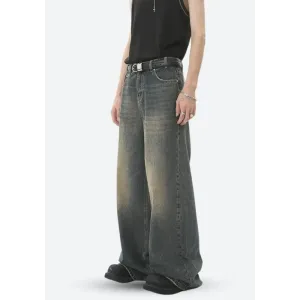 Wide Leg Denim Trousers for a Y2K Grunge Inspired Look